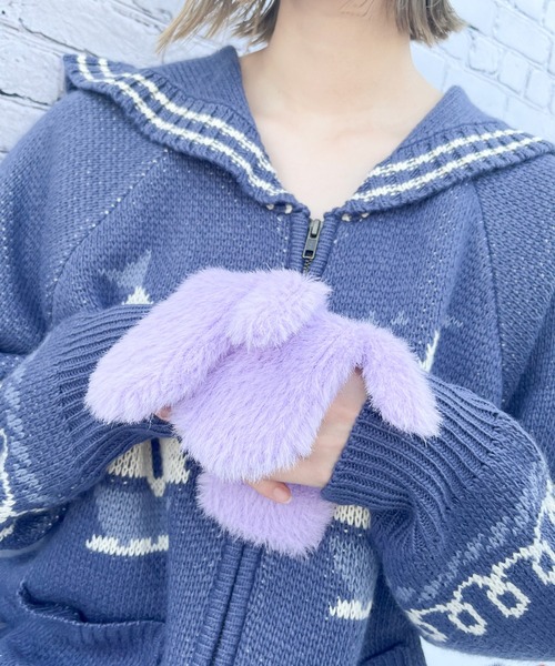 RUBY AND YOU（ルビーアンドユー）の「［select］シャギーニットミトン（手袋・レディース・グリーン/ブルー/パープル/イエロー・FREE）」の12枚目の写真