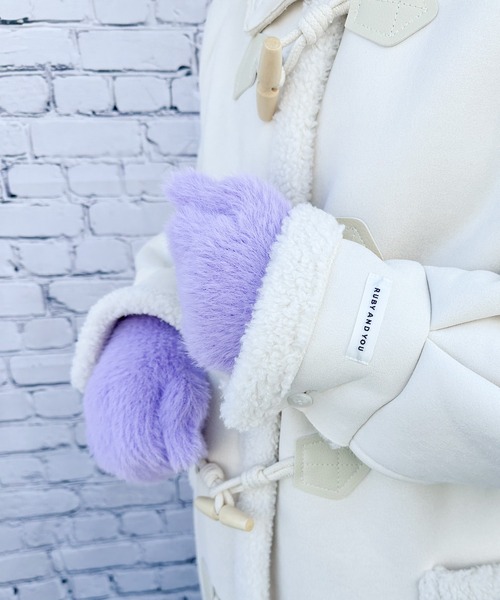 RUBY AND YOU（ルビーアンドユー）の「［select］シャギーニットミトン（手袋・レディース・グリーン/ブルー/パープル/イエロー・FREE）」の10枚目の写真