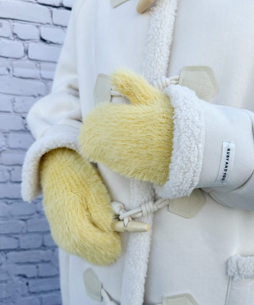 RUBY AND YOU（ルビーアンドユー）の「［select］シャギーニットミトン（手袋・レディース・グリーン/ブルー/パープル/イエロー・FREE）」の11枚目の写真