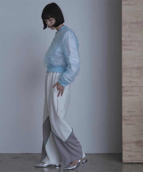 miette（ミエット）の「ギャザーボリュームシアーブルゾン（ブルゾン・レディース・アイボリー/チャコール/ライトブルー・FREE）」の19枚目の写真