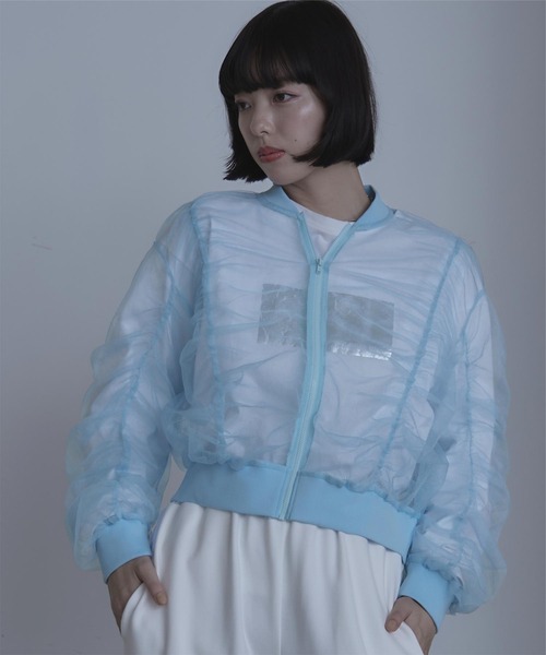 miette（ミエット）の「ギャザーボリュームシアーブルゾン（ブルゾン・レディース・アイボリー/チャコール/ライトブルー・FREE）」の22枚目の写真