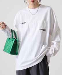 ヘビーウエイトワンポイント刺繍ポケ付きロングTシャツ
