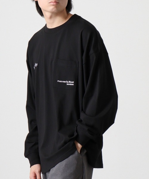 FUNALIVE(ファンアライブ)の「ヘビーウエイトワンポイント刺繍ポケ付きロングTシャツ(Tシャツ/カットソー・メンズ・スミクロ/ブラック/ブラック系その他2/ホワイト系その他2/ブラック系その他3/ブルー/ホワイト/ホワイト系その他3・M/LL/L)」の7枚目の写真