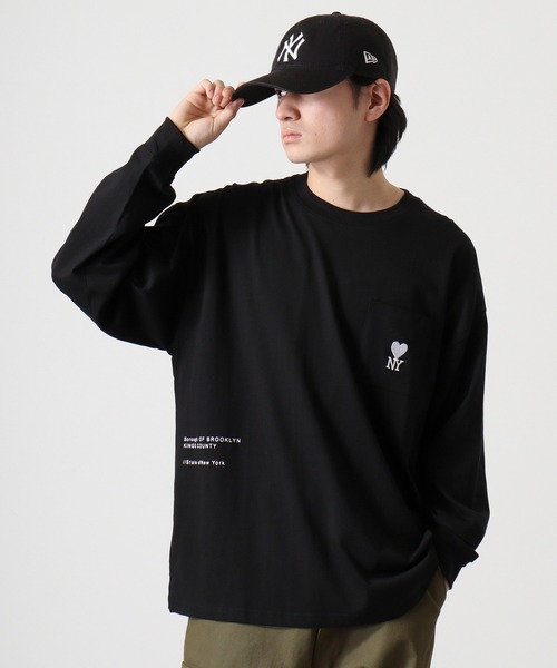 FUNALIVE(ファンアライブ)の「ヘビーウエイトワンポイント刺繍ポケ付きロングTシャツ(Tシャツ/カットソー・メンズ・スミクロ/ブラック/ブラック系その他2/ホワイト系その他2/ブラック系その他3/ブルー/ホワイト/ホワイト系その他3・M/LL/L)」の21枚目の写真