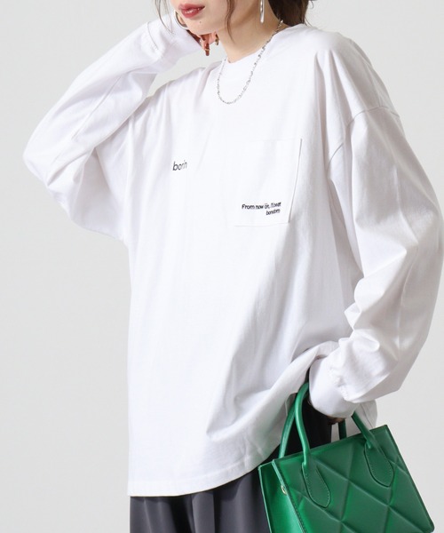 FUNALIVE(ファンアライブ)の「ヘビーウエイトワンポイント刺繍ポケ付きロングTシャツ(Tシャツ/カットソー・メンズ・スミクロ/ブラック/ブラック系その他2/ホワイト系その他2/ブラック系その他3/ブルー/ホワイト/ホワイト系その他3・M/LL/L)」の9枚目の写真