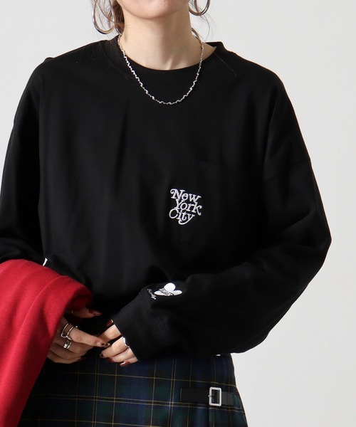 FUNALIVE(ファンアライブ)の「ヘビーウエイトワンポイント刺繍ポケ付きロングTシャツ(Tシャツ/カットソー・メンズ・スミクロ/ブラック/ブラック系その他2/ホワイト系その他2/ブラック系その他3/ブルー/ホワイト/ホワイト系その他3・M/LL/L)」の14枚目の写真