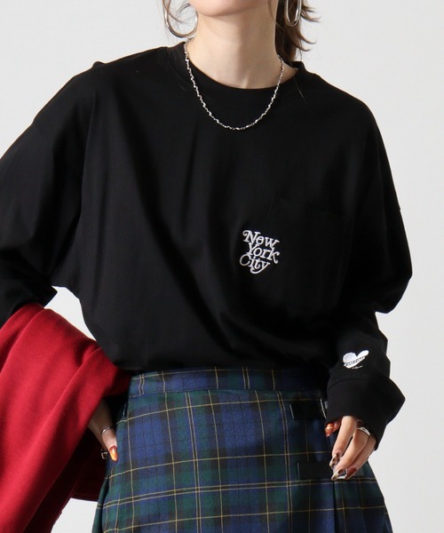FUNALIVE(ファンアライブ)の「ヘビーウエイトワンポイント刺繍ポケ付きロングTシャツ(Tシャツ/カットソー・メンズ・スミクロ/ブラック/ブラック系その他2/ホワイト系その他2/ブラック系その他3/ブルー/ホワイト/ホワイト系その他3・M/LL/L)」の15枚目の写真