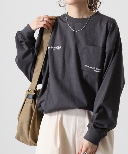 FUNALIVE(ファンアライブ)の「ヘビーウエイトワンポイント刺繍ポケ付きロングTシャツ(Tシャツ/カットソー・メンズ・スミクロ/ブラック/ブラック系その他2/ホワイト系その他2/ブラック系その他3/ブルー/ホワイト/ホワイト系その他3・M/LL/L)」の18枚目の写真