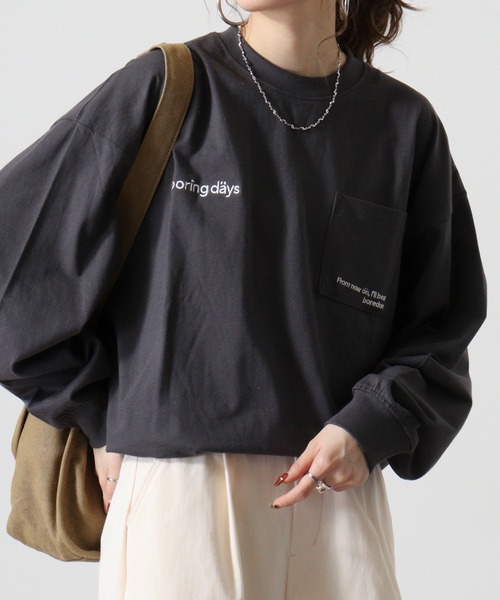 FUNALIVE(ファンアライブ)の「ヘビーウエイトワンポイント刺繍ポケ付きロングTシャツ(Tシャツ/カットソー・メンズ・スミクロ/ブラック/ブラック系その他2/ホワイト系その他2/ブラック系その他3/ブルー/ホワイト/ホワイト系その他3・M/LL/L)」の19枚目の写真