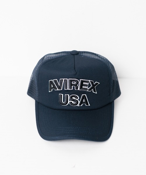 AVIREX(アヴィレックス)の「【AVIREX】LOGO MESH CAP(キャップ・メンズ・ブラック/ネイビー/オリーブ/グレー系カモフラージュ/ホワイト・FREE)」の4枚目の写真