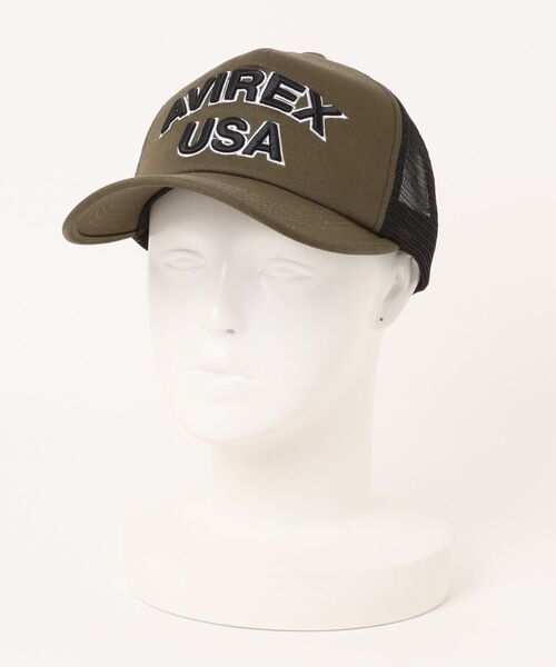 AVIREX(アヴィレックス)の「【AVIREX】LOGO MESH CAP(キャップ・メンズ・ブラック/ネイビー/オリーブ/グレー系カモフラージュ/ホワイト・FREE)」の10枚目の写真