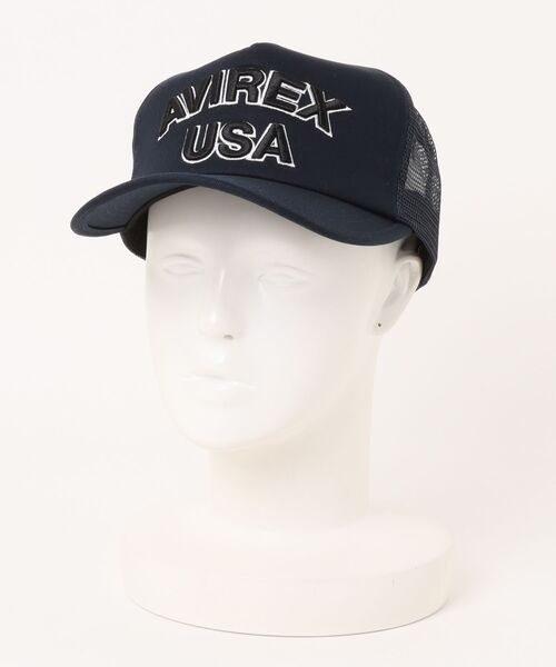 AVIREX(アヴィレックス)の「【AVIREX】LOGO MESH CAP(キャップ・メンズ・ブラック/ネイビー/オリーブ/グレー系カモフラージュ/ホワイト・FREE)」の9枚目の写真