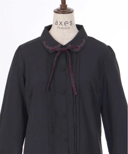 axes femme（アクシーズファム）の「リボンブローチ付き刺繍襟ブラウス（シャツ/ブラウス・レディース・ブラック/ベージュ/キナリ・FREE）」の13枚目の写真