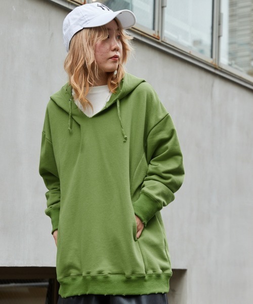 byYOUANCE（バイユアンス）の「ダメージグラフィックパーカー（パーカー・レディース・グリーン/オートミール・FREE）」の10枚目の写真
