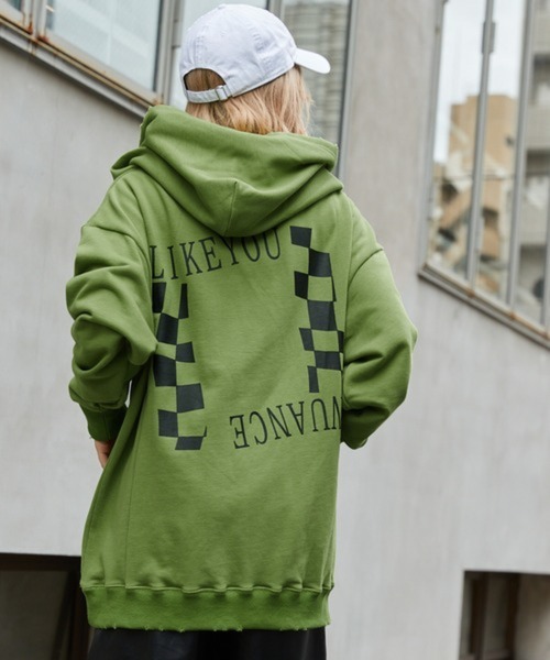 byYOUANCE（バイユアンス）の「ダメージグラフィックパーカー（パーカー・レディース・グリーン/オートミール・FREE）」の12枚目の写真