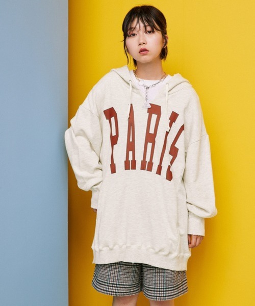 byYOUANCE（バイユアンス）の「ダメージグラフィックパーカー（パーカー・レディース・グリーン/オートミール・FREE）」の5枚目の写真