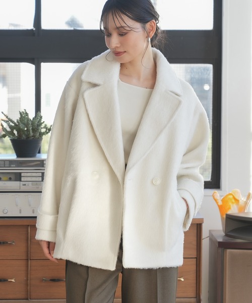 TRUDEA（トルディア）の「【美人百花掲載】シャギーダブルハーフコート