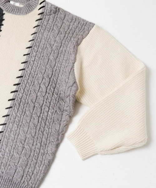 URBAN RESEARCH ITEMS / アーバンリサーチ アイテムズ パッチワーククルーネックニット ITEMS URBANRESEARCH（アイテムズ アーバンリサーチ）の「パッチ