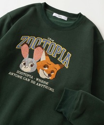 【Disney/ディズニー】アートワークデザイン キャラクターサガラ刺繍 裏起毛 クルーネックスウェット/トレーナー/ビッグシルエット