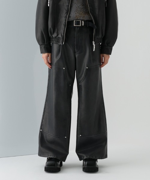 HARE(ハレ)の「【SET UP対応】レザーダブルニーパンツ(HARE)(その他パンツ・メンズ・ブラック系その他/ブラウン系その他・SMALL/MEDIUM)」の2枚目の写真