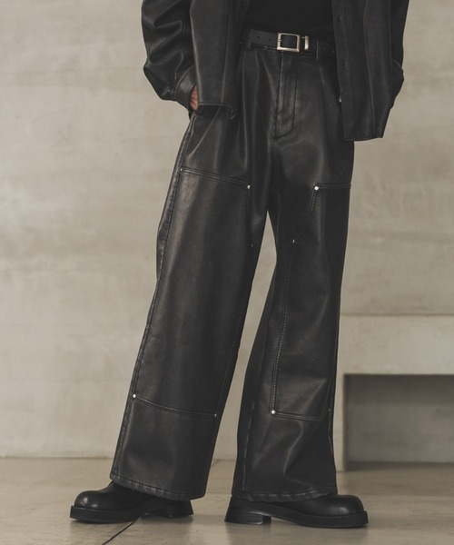 HARE(ハレ)の「【SET UP対応】レザーダブルニーパンツ(HARE)(その他パンツ・メンズ・ブラック系その他/ブラウン系その他・SMALL/MEDIUM)」の7枚目の写真