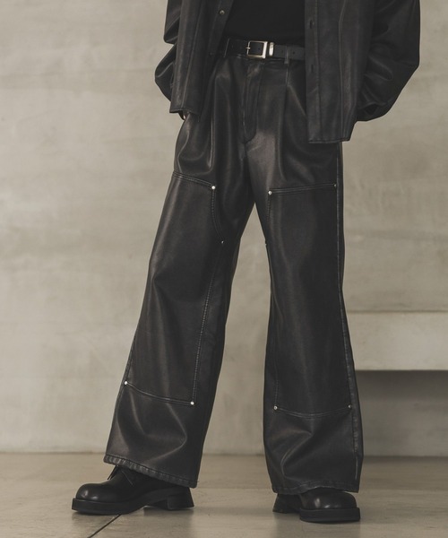 HARE(ハレ)の「【SET UP対応】レザーダブルニーパンツ(HARE)(その他パンツ・メンズ・ブラック系その他/ブラウン系その他・SMALL/MEDIUM)」の8枚目の写真
