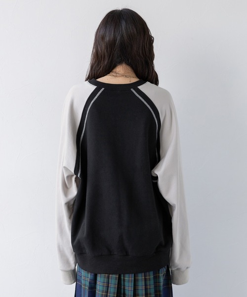 RAGEBLUE（レイジブルー）の「配色ラグラン/ゲームシャツスウェット（スウェット・レディース・ブラック×ホワイト/グレー系・FREE）」の20枚目の写真