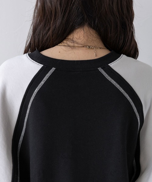 RAGEBLUE（レイジブルー）の「配色ラグラン/ゲームシャツスウェット（スウェット・レディース・ブラック×ホワイト/グレー系・FREE）」の21枚目の写真