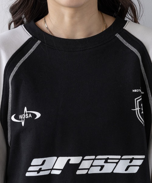 RAGEBLUE（レイジブルー）の「配色ラグラン/ゲームシャツスウェット（スウェット・レディース・ブラック×ホワイト/グレー系・FREE）」の22枚目の写真