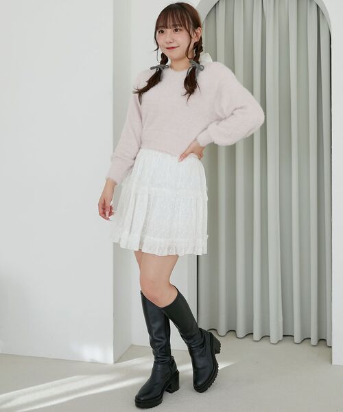 MAJESTIC LEGON(マジェスティックレゴン)の「バックリボンシャギーニット(ニット/セーター・レディース・ラベンダー/アイボリー/ライトグレー/ピンク/チャコールグレー・MEDIUM)」の16枚目の写真