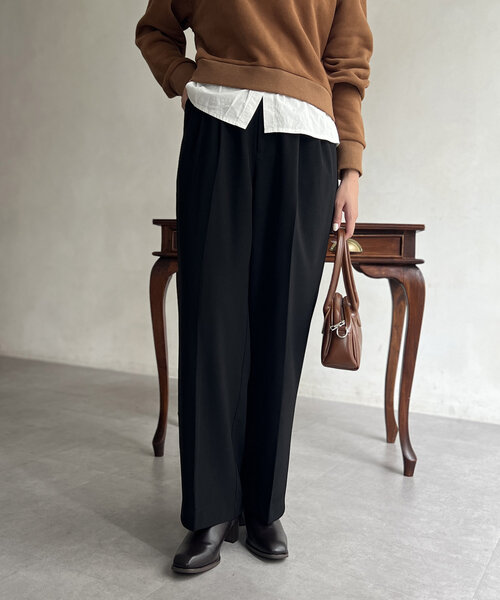 Chez toi(シェトワ)の「2タックスラックスパンツ(その他パンツ・レディース・ブラック/グレー/ベージュ・FREE)」の4枚目の写真