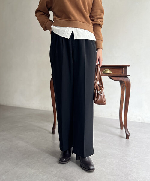 Chez toi(シェトワ)の「2タックスラックスパンツ(その他パンツ・レディース・ブラック/グレー/ベージュ・FREE)」の5枚目の写真