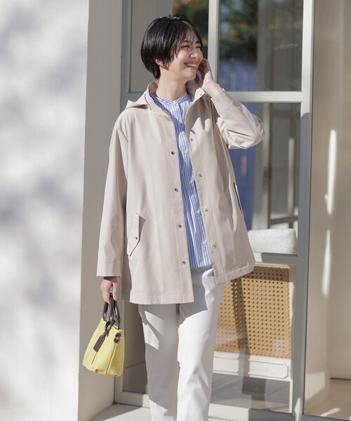 J.PRESS Ladies(J.プレス レディス)の「【洗える・撥水】ドライツイルストレッチ フーディ アウター(その他アウター・レディース・ネイビー系/ベージュ系/ブラウン系・XS/S)」の4枚目の写真