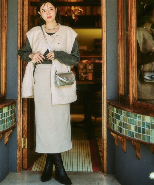 nissen（ニッセン）の「ブークレーリングジレベスト（ベスト・レディース・ブラック/アイボリー・LL/L/M/S/3L）」の3枚目の写真