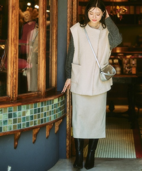 nissen（ニッセン）の「ブークレーリングジレベスト（ベスト・レディース・ブラック/アイボリー・LL/L/M/S/3L）」の4枚目の写真