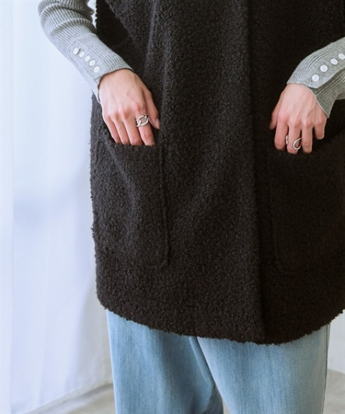 nissen（ニッセン）の「ブークレーリングジレベスト（ベスト・レディース・ブラック/アイボリー・LL/L/M/S/3L）」の8枚目の写真