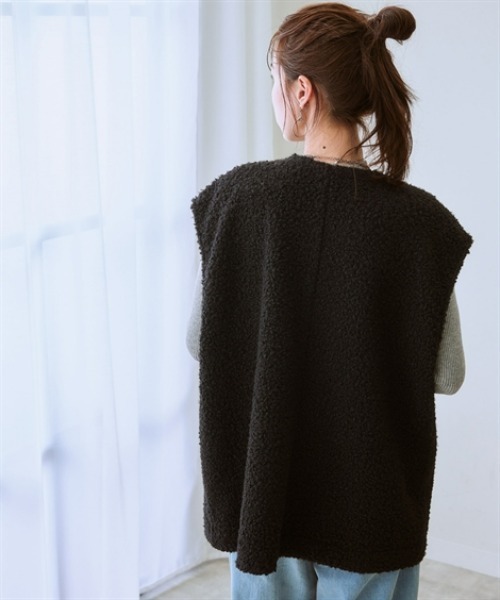 nissen（ニッセン）の「ブークレーリングジレベスト（ベスト・レディース・ブラック/アイボリー・LL/L/M/S/3L）」の9枚目の写真