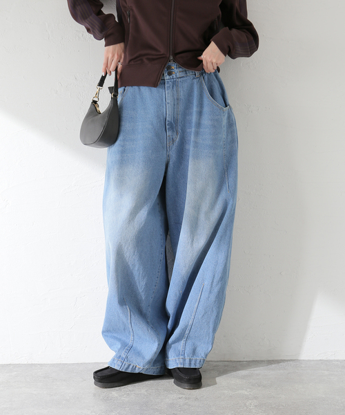 ANGLAN(アングラン)の「ANGLAN / アングラン Pit Pocket Dart Chino Balloon Pan(チノパンツ・レディース・ブルー/ベージュ・FREE)」の3枚目の写真