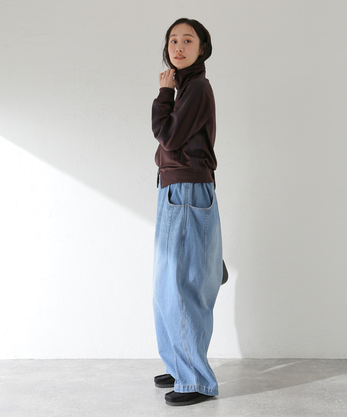 ANGLAN(アングラン)の「ANGLAN / アングラン Pit Pocket Dart Chino Balloon Pan(チノパンツ・レディース・ブルー/ベージュ・FREE)」の6枚目の写真