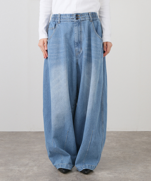 ANGLAN(アングラン)の「ANGLAN / アングラン Pit Pocket Dart Chino Balloon Pan(チノパンツ・レディース・ブルー/ベージュ・FREE)」の8枚目の写真