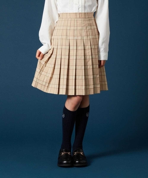 卒服　卒業式　ブラウン　チェック　プリーツスカート　160サイズ 140-160]【卒服】チェックプリーツスカート（スカート）｜a.v.v