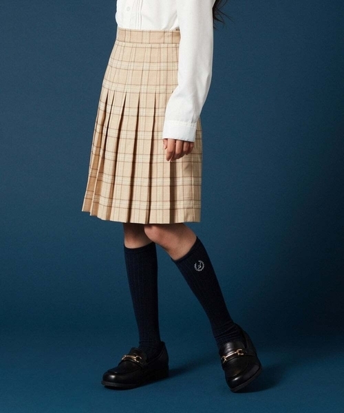 a.v.v（アーヴェヴェ）の「[140-160]【卒服】チェックプリーツスカート（スカート・キッズ・ベージュ/ネイビー・140/150/160）」の18枚目の写真