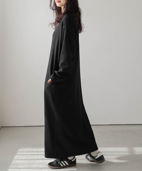 セール】裏起毛スウェットロングワンピース（ワンピース）｜La-gemme