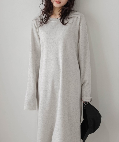 La-gemme（ラジェム）の「裏起毛スウェットロングワンピース（ワンピース・レディース・ブラック/グレー/モカ/オートミール・フリー）」の19枚目の写真