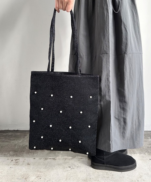 SPRUCE（スプルース）の「EM:パール ラメ A4｜ニミッツパールトート 軽量約140g（トートバッグ・レディース・シルバー系その他/ゴールド/ブラック/シルバー・FREE）」の15枚目の写真