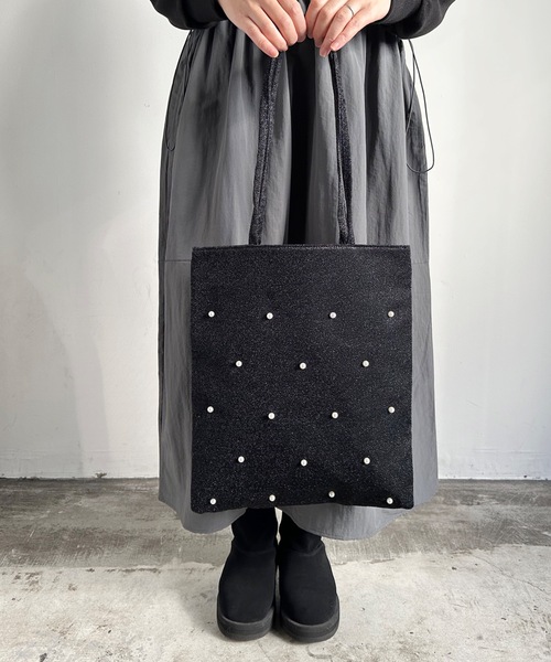 SPRUCE（スプルース）の「EM:パール ラメ A4｜ニミッツパールトート 軽量約140g（トートバッグ・レディース・シルバー系その他/ゴールド/ブラック/シルバー・FREE）」の16枚目の写真