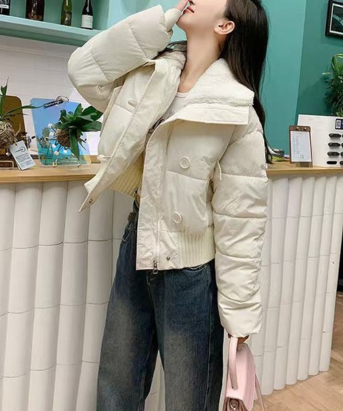 gossip!ロサンゼルス(ゴシップロサンゼルス)の「2WAY 中綿ブルゾン 中綿ジャケット(テーラードジャケット・レディース・オフホワイト/ブラック/ブラウン・FREE)」の20枚目の写真
