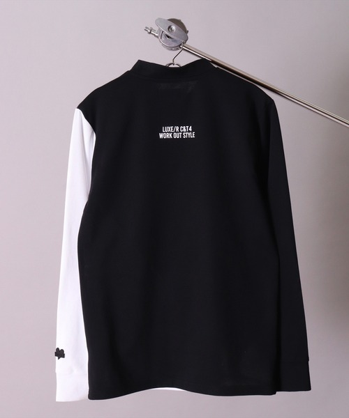 LUXE/R GOLF(ラグジュ ゴルフ)の「(RM)【LUXE/R GOLF】ストレッチ スムース 切り替え 配色 モックネック 長袖 Tシャツ(Tシャツ/カットソー・メンズ・ブラック系/ホワイト系・L/XL/M)」の5枚目の写真