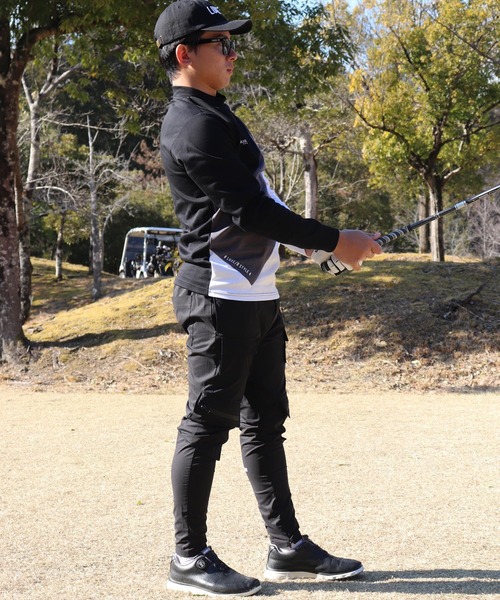 LUXE/R GOLF(ラグジュ ゴルフ)の「(RM)【LUXE/R GOLF】ストレッチ スムース 切り替え 配色 モックネック 長袖 Tシャツ(Tシャツ/カットソー・メンズ・ブラック系/ホワイト系・L/XL/M)」の17枚目の写真