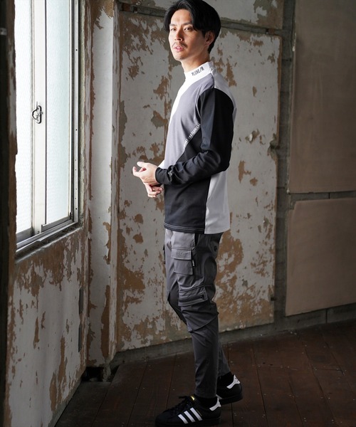 LUXE/R GOLF(ラグジュ ゴルフ)の「(RM)【LUXE/R GOLF】ストレッチ スムース 切り替え 配色 モックネック 長袖 Tシャツ(Tシャツ/カットソー・メンズ・ブラック系/ホワイト系・L/XL/M)」の22枚目の写真